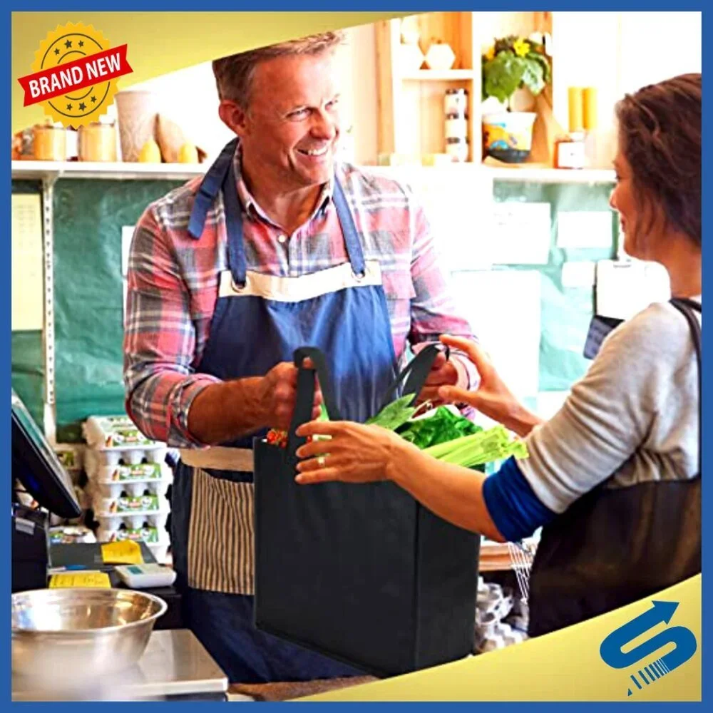 Reusable Tote Bags Non Woven Foldable Grocery Shopping Storage Pack